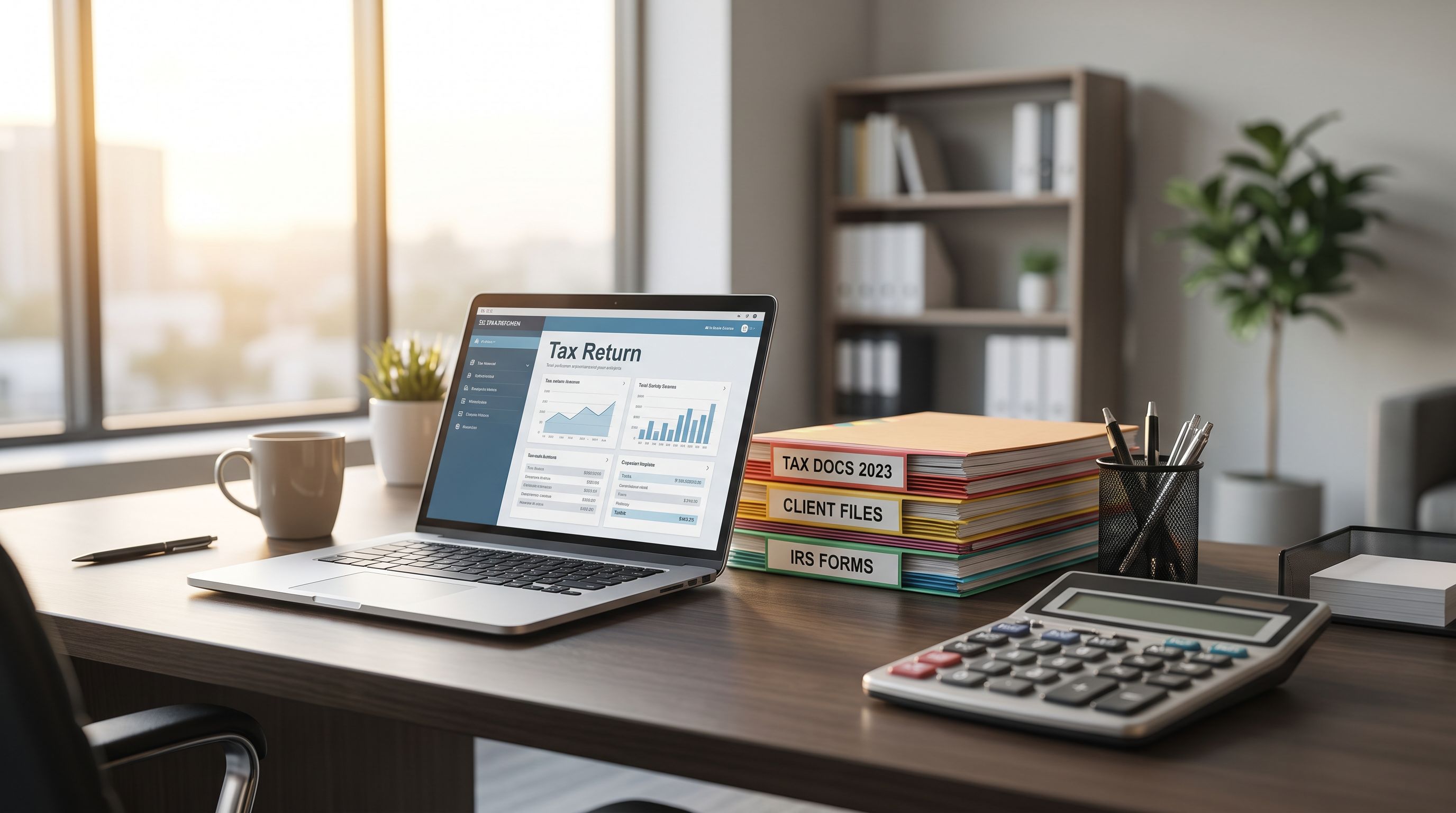 Tax documents and calculator